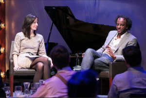 The latest Eat, Drink & Be Literary program was moderated by The New Yorker’s fiction editor, Deborah Treisman, and featured author Dinaw Mengestu. Photos by Beowulf Sheehan