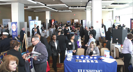 Trade Brooklyn is coming to the New York Marriott at Brooklyn Bridge on April 15. Vendors exchange information with business owners at the 2012 show. Photo courtesy Trade Brooklyn