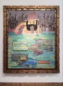 “He Does Not Recollect Any Fish as His Ancestors,” by Paul Bergeron, is one of the sights you'll see on the Brooklyn Eagle's Bushwick gallery crawl. Photo courtesy of Honey Ramka