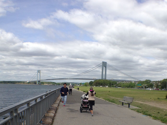 Walk This Way (yes, that's an Aerosmith song ): You'll see the Verrazano-Narrows Bridge over your shoulder as you stroll along the promenade from Bay Ridge to Bath Beach. Eagle photos by Lore Croghan