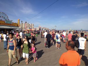 So there's no mistaking which Smorgasburg we're visiting, here's the Coney Island Boardwalk, which is down the block from the venue. Eagle photos by Lore Croghan