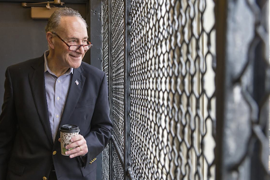 Sen. Charles Schumer says airline passengers already pay high fees. Eagle file photo by Bill Kotsatos