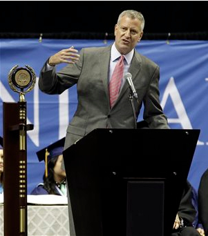 Bill de Blasio finally caved to mounting pressure to honor the Lunar New Year in the NYC public school system. AP Photo/Mary Altaffer