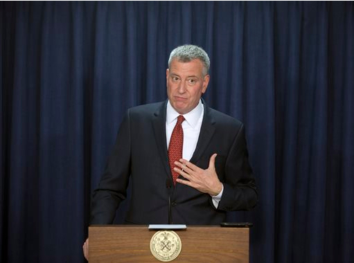 NYC Mayor Bill de Blasio. AP Photo/Mike Groll