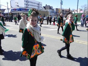 Students from the Donny Golden School of Irish Dance performed at this year’s Bay Ridge Saint Patrick’s Day Parade. The parade’s organizing committee has expanded its mission to provide scholarships to Catholic school youngsters. Eagle file photo by Paula Katinas