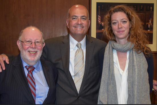 The Nathan R. Sobel Kings County American Inn of Court hosted a CLE course on Tuesday titled “Social Media, Litigation and Ethics,” in which members performed skits to play out scenarios of how social media can come into play in the courtroom. From left: President David M. Chidekel, Hon. Carl J. Landicino and Serena Blanchard were among the three groups to perform. Eagle photos by Rob Abruzzese