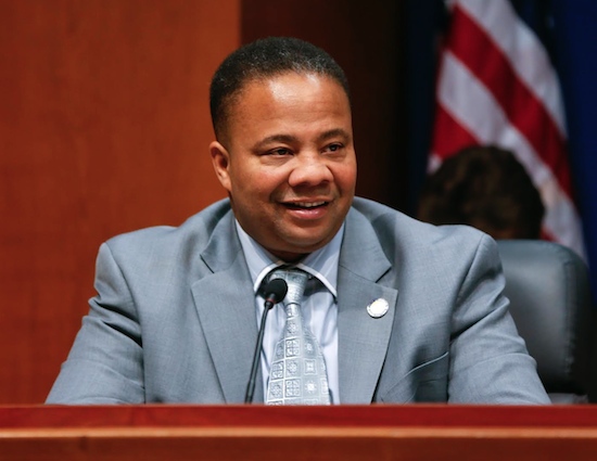 State Sen. Jesse Hamilton represents the 20th District, which encompasses sections of Crown Heights, Prospect Heights, Park Slope, Brownsville, Gowanus and Sunset Park. AP Photo/Mike Groll