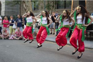 One of two youth dabke dance troupes performs at Our Lady of Lebanon Cathedral’s Lebanese Festival. Photo by Francesca Norsen Tate