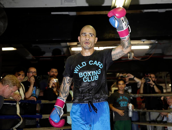Miguel Cotto will try to defend his middleweight belts at the Barclays Center on Saturday night in Downtown Brooklyn. AP photo