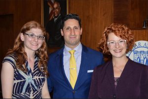 The Brooklyn Bar Association hosted its final CLE of the season on "Persuasive Public Speaking" on Monday with attorney Gregory Esposito (center) and Stacee Mandeville (right) of Red Leaf Coaching to help lawyers with their courtroom presence. Also pictured is the BBA’s CLE Director Danielle Levine. Eagle photos by Rob Abruzzese.