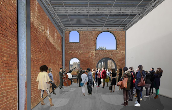 A view of studio space in St. Ann’s Warehouse. Renderings courtesy of Marvel Architects