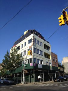 This residential and commercial development, whose address is 79 Grand St., is a new addition to Wythe Avenue. Eagle photos by Lore Croghan