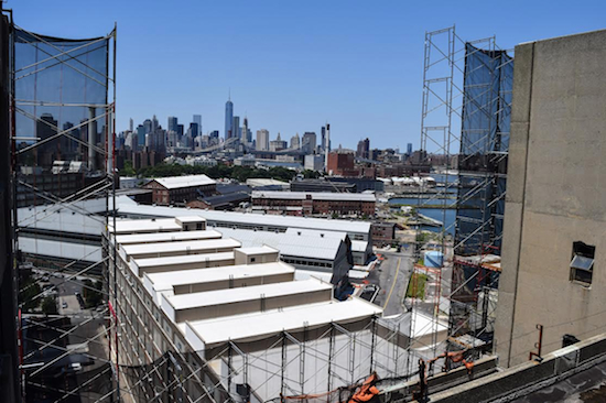 In the first half of this year, eight new tenants joined the Brooklyn Navy Yard, seen in this photo taken from the roof of Building 77. Eagle photo by Rob Abruzzese