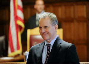 New York State Attorney General Eric Schneiderman. AP Photo/Hans Pennink