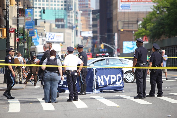 NYPD’s Collision Investigation Squad works the scene. AKatzPhotos