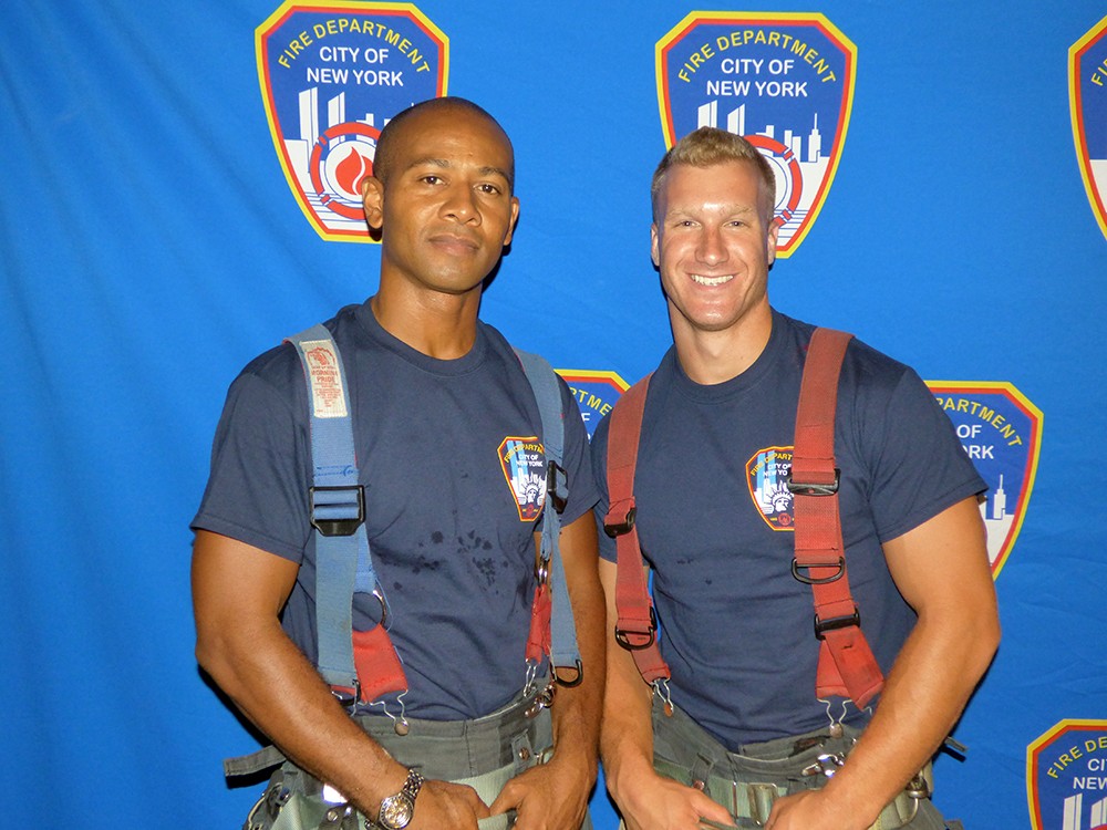 Brooklyn firefighters Al Coombs, left, and Philip Manti. Photo by Mary Frost