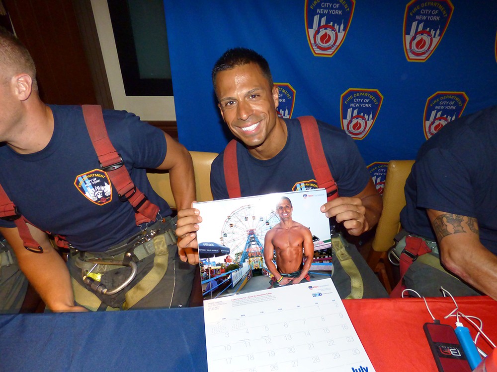 Firefighter Jose Cordero sizzles as Mr. July. Photo by Mary Frost