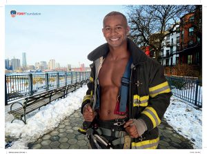 February Firefighter Al Coombs poses on the Brooklyn Heights Promenade for the FDNY 2016 Calendar of Heroes. Photo courtesy of FDNY