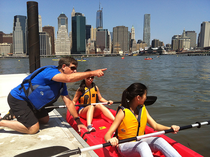 Kayaking at Brooklyn Bridge Park. Photo by Will Hasty