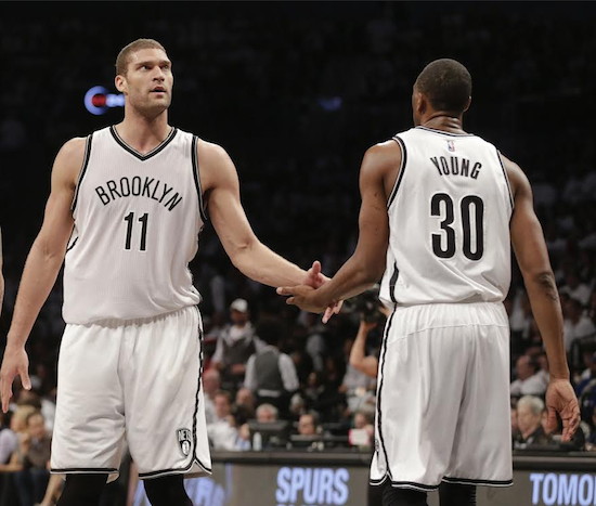 Free agent big men Brook Lopez and Thaddeus Young have reportedly both agreed to return to the Brooklyn Nets after signing lucrative deals with our borough’s NBA franchise. AP Photo