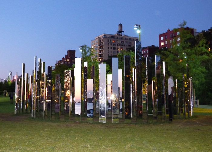 Jeppe Heim’s Mirror Labyrinth, one of the public art exhibits in the park.
