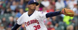 Brooklyn All Star right hander Gaby Almonte baffled the Staten Island Yankees Monday night as the Cyclones moved closer to first place in the tightly packed McNamara Division. Photo courtesy of Brooklyn Cyclones