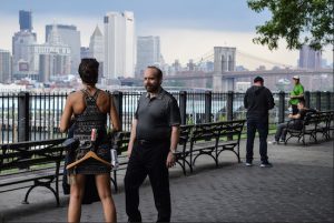 Brooklyn Heights’ own Paul Giamatti was spotted on the Brooklyn Heights Promenade filming scenes for the Showtime show “Billions” last week. While some enjoyed it, many complained that the crews took up two full blocks with their trucks and shut down part of the Promenade. Eagle photos by Rob Abruzzese