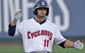 All-Star second baseman Vinny Siena ripped a two-run triple in the opening inning as Brooklyn finally won its first home game of the month Wednesday night in Coney Island. Photo courtesy of the Brooklyn Cyclones