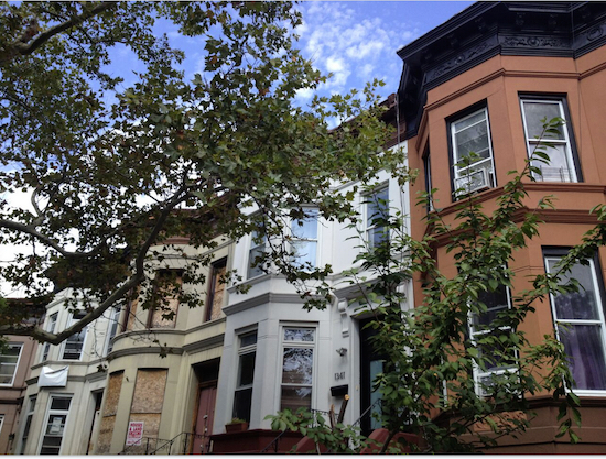 To find 1339 Bergen St. in this row of historic Crown Heights North homes, look for its boarded-up windows.