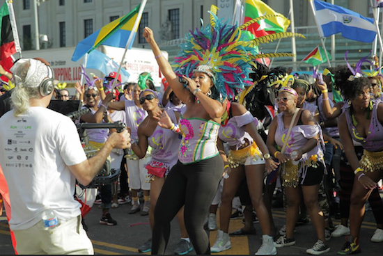 Soca Queen Alison Hinds filming her new music video with Globe-athon to End Women’s Cancers at the West Indian American Labor Day Carnival Parade. Photos courtesy of BRG Communications