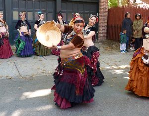 Mimi Fontana’s Manhattan Tribal Belly Dancers are returning for the sixth year to entertain and teach at the Cranberry Street Fair in Brooklyn Heights this Saturday. Photo by Mary Frost