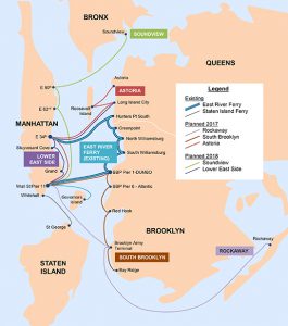 The city is working on a plan to expand ferry service to South Brooklyn, Rockaway and other areas. A public meeting will be held at 6 p.m. Monday night at Brooklyn Borough Hall as part of the environmental review process.  Map courtesy of the NYC Economic Development Corporation