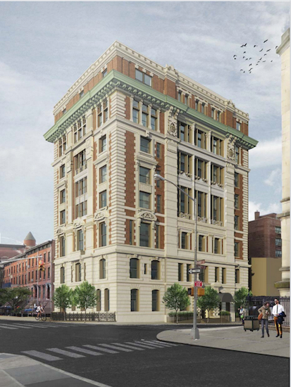 On Tuesday, Fortis Property Group received the Landmarks Preservation Commission's approval — with some modifications — for its condo-conversion plan for the Polhemus Memorial Clinic, a former LICH building. Rendering by BKSK Architects via the Landmarks Preservation Commission