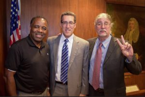 From left: Timothy Pearson, president of the National Organization of Black Law Enforcement Executives, Kings County Criminal Bar Association President Michael Farkas and Ron Kuby discussed how to improve accountability within the criminal justice system at the latest CLE seminar. Eagle photo by Rob Abruzzese
