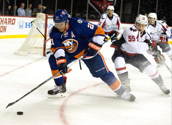Islanders forward Kyle Okposo had three shots and delivered three hits during the team’s 3-1 loss to Washington in the exhibition finale at Barclays Center on Monday night. AP photo