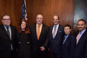 From left: Peter Kempner, Robin Bernstein, Michael Rosenthal, Hon. Bruce Scheckowitz, Vicki Gail Price and Peter Sanders. Eagle photo by Rob Abruzzese