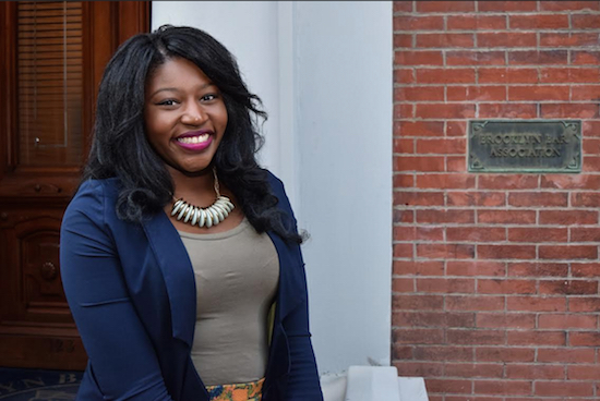 Amber Evans took over the Brooklyn Bar Association’s CLE department over the summer and is off to an impressive start. Eagle photo by Rob Abruzzese.