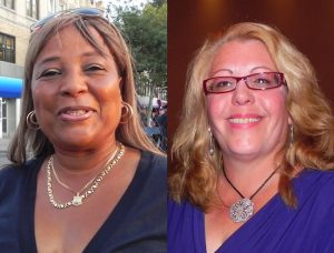Pamela Harris (left) won the Democratic Party’s nod to run for Assembly. Republican Lucretia Regina-Potter has the full backing of Brooklyn Republican party Chairman Arnaldo Ferraro in her quest to win an assembly seat. Eagle file photos by Paula Katinas