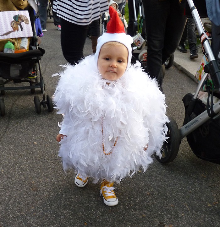 This adorable little feather puff marched in the parade at last year’s Ghould & Gourds fest at the Brooklyn Botanic Garden. This year’s Ghouls & Gourds takes place on Saturday, Oct 24. Photo by Mary Frost
