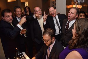 From left: Opera singer Douglas Jabara was joined by jurists Steven Bamundo, Hon. Wayne P. Saitta, Hon. Mark Partnow, Hon. David B. Vaughan and many others not pictured throughout the night. Eagle photos by Rob Abruzzese