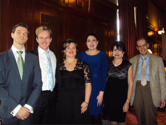 Singers Andre Courville, Alasdair Kent, Cornelia Lotito and Amber Daniel with Stephen De Maio. Photo by Judy Pantano