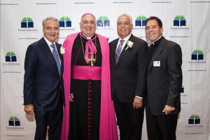 From left: 2015 honoree Lou Grassi, Bishop Nicholas DiMarzio, 2015 honoree Lou Milo and Msgr. Jamie Gigantiello. Photo courtesy of The Tablet