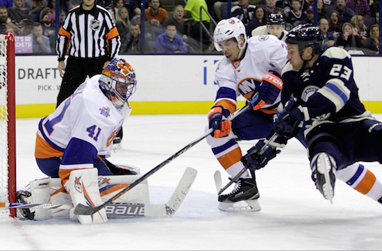 Jaroslav Halak stopped 37 shots en route to his 37th career shutout Tuesday night as the New York Islanders won their fourth straight game with a 4-0 blanking of winless Columbus in Ohio. AP photo