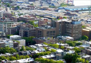 An aerial view of the former Long Island College Hospital (LICH) site. Eagle file photo by Mary Frost
