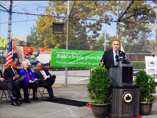 Councilmember Mark Treyger says he’s pleased that Lafayette Playground is included in the NYC Community Parks Initiative. Photo courtesy of Treyger’s office