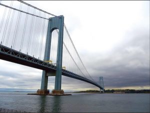 Bike riders and pedestrians will be able to ride and walk from Bay Ridge to Staten Island via the Verrazano-Narrows Bridge if the MTA builds a walkway on the bridge. Eagle file photo by Rick Buttacavoli