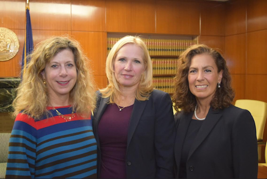 From left: Michele S. Mirman, Hon. Pamela L. Fisher and Consuelo Mallafre discussed death and infant compromise orders at a recent Brooklyn Women's Bar Association CLE. Eagle photo by Rob Abruzzese.