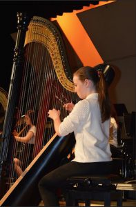 Xaverian High School, which has a highly regarded music program, also offers harp lessons to students. Photo courtesy of Xaverian High School