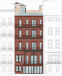 The Landmarks Preservation Commission decided the balconies on this proposed renovation of 8 Montague Terrace should be smaller. Rendering by HS2 Architecture via the Landmarks Preservation Commission