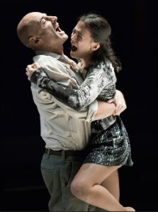Mark Strong, left, and Phoebe Fox during a performance of "A View From the Bridge," currently on Broadway at the Lyceum Theatre. Jan Versweyveld/Philip Rinaldi Publicity via AP